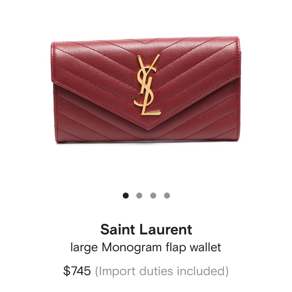 Yves Saint Laurent Monogramme Large Flap Wallet